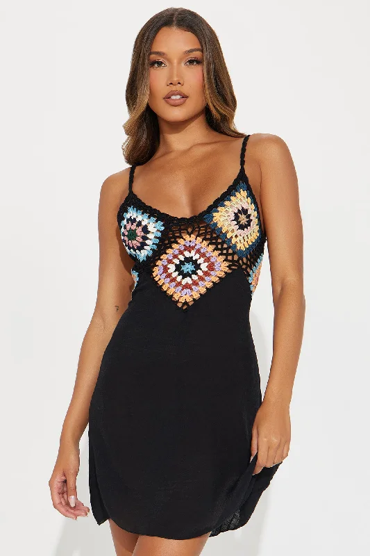 Armani Crochet Mini Dress - Black/combo