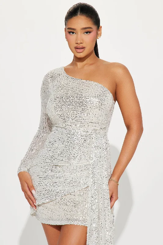 Brighten Up Sequin Mini Dress - Ivory/combo