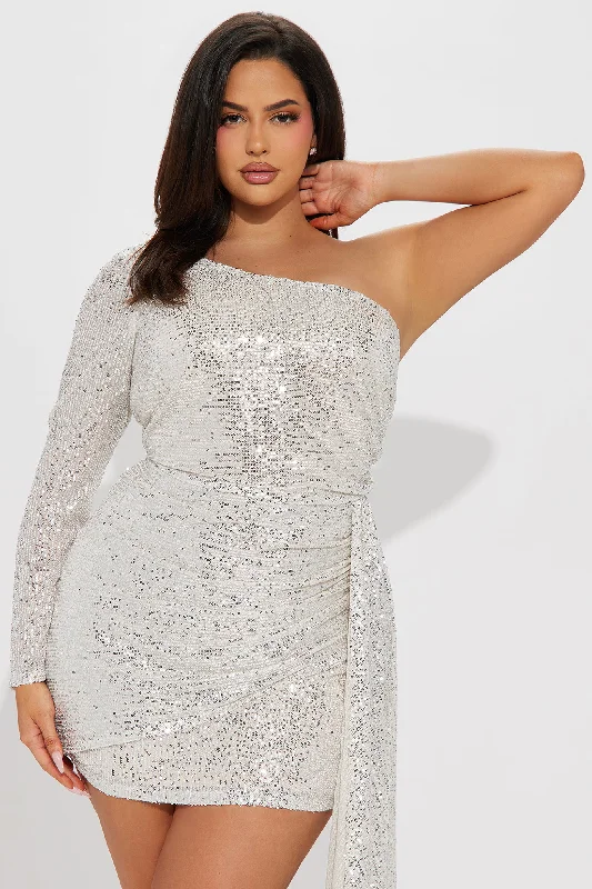 Brighten Up Sequin Mini Dress - Ivory/combo