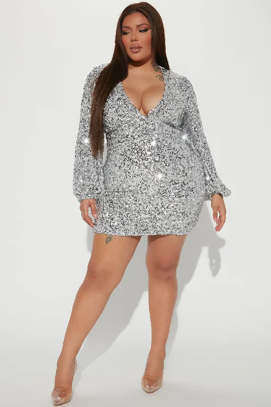 Brook Sequin Mini Dress - Silver