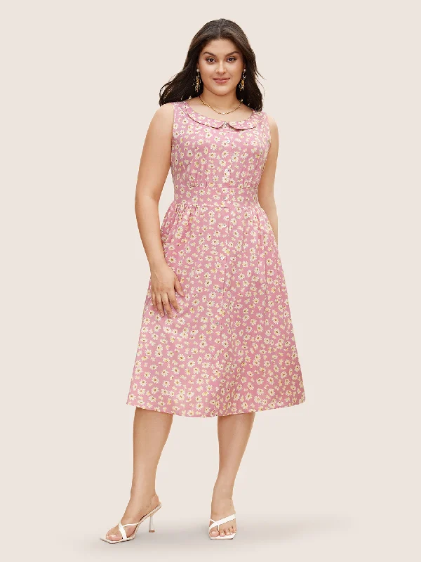 Collared Daisy Midi Dress