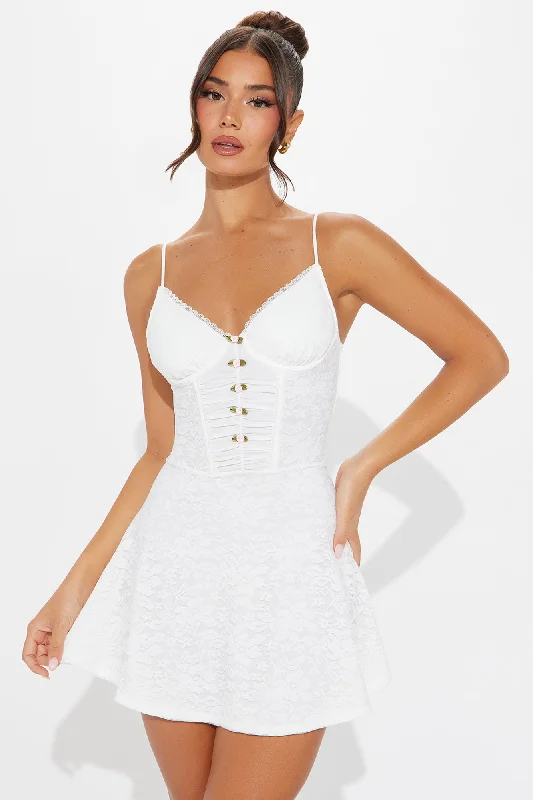 Daniella Lace Mini Dress - White