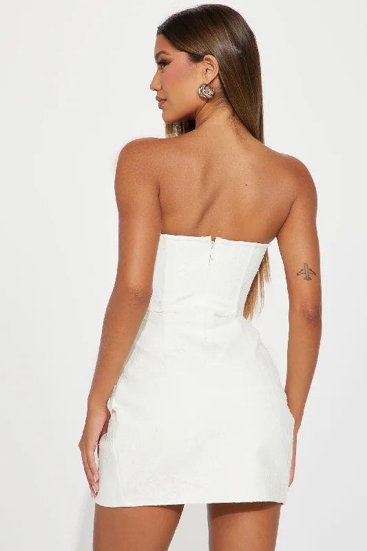 Emma Bandage Lace Mini Dress - OffWhite