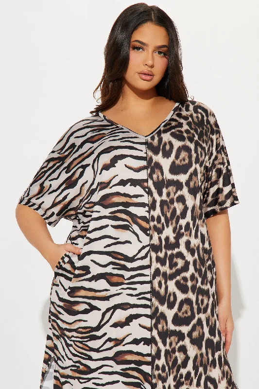 Eye Of A Tiger Maxi Dress - Brown/combo