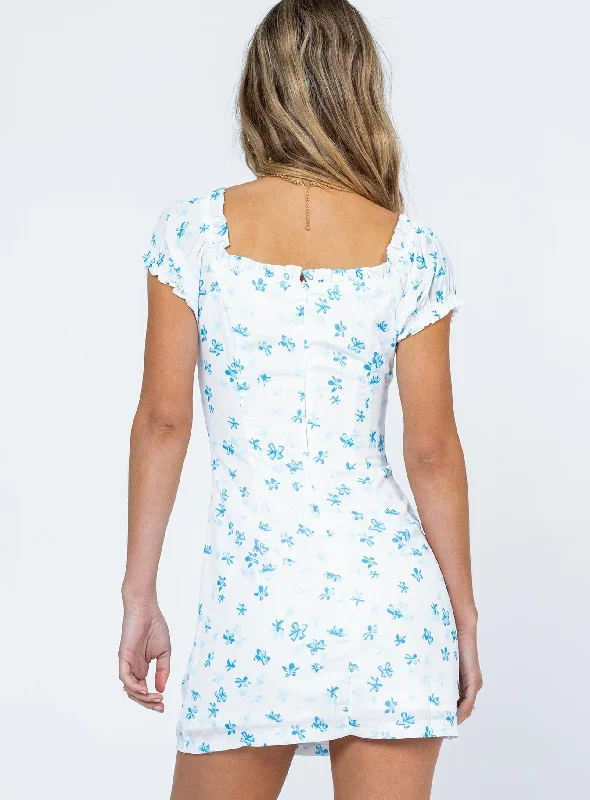 Jayla Mini Dress Blue Floral