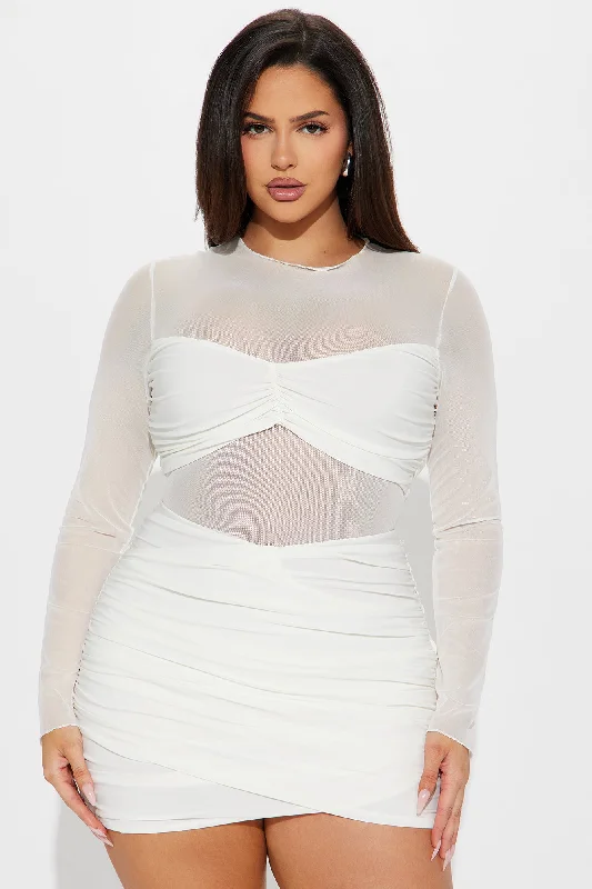 Mai Mesh Micro Mini Dress - Ivory