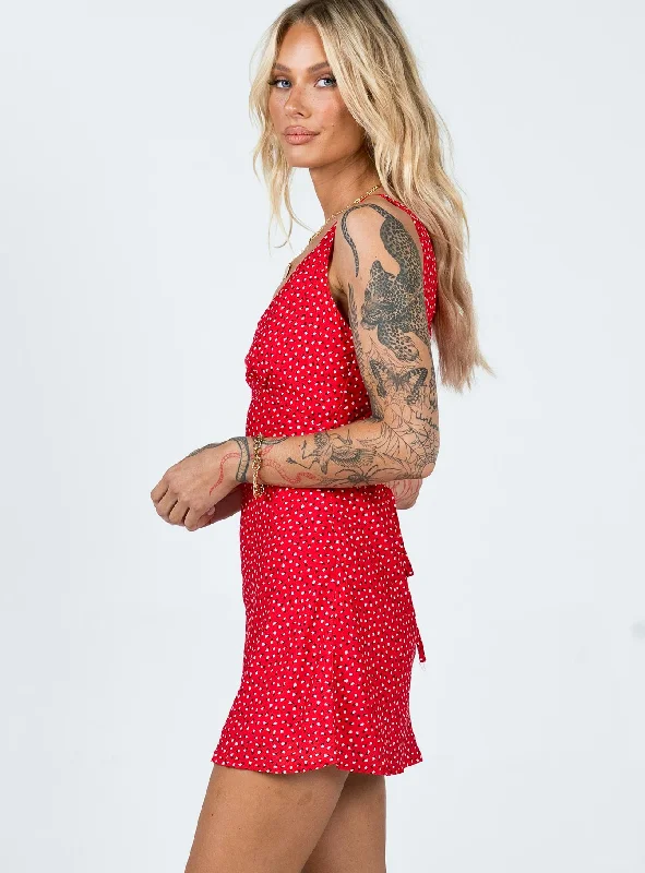 Nellie Mini Dress Red Floral