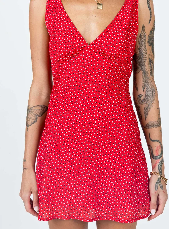 Nellie Mini Dress Red Floral