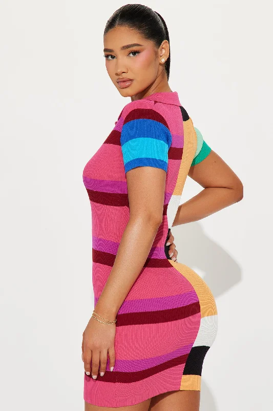 Paula Striped Sweater Mini Dress - Multi Color