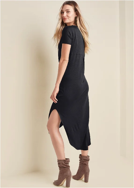 Casual T-shirt maxi dress - Black