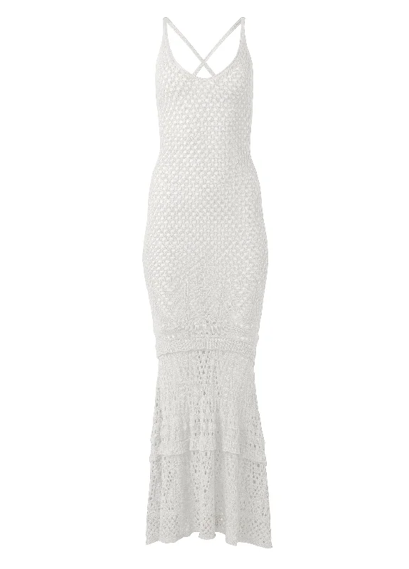 Crochet tank maxi dress - Off White