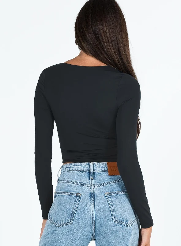 Back In Time Long Sleeve Top Black