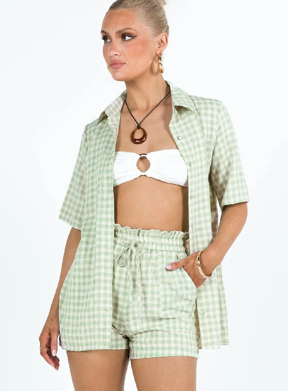 Gilda Shorts Green Gingham