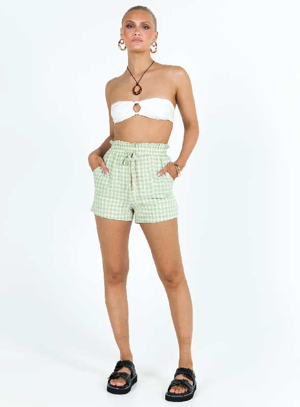 Gilda Shorts Green Gingham