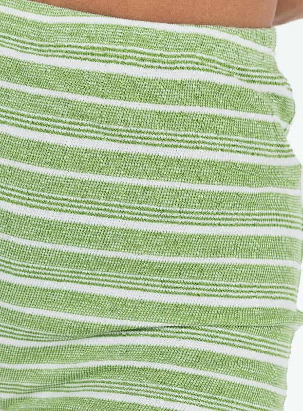 Pool Party Knit Shorts Green Stripe