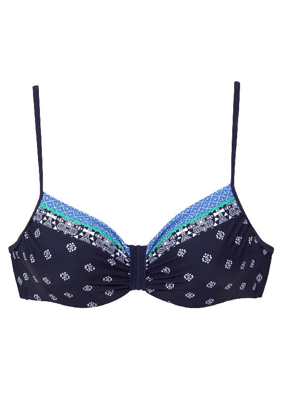 Underwire bikini top - Poolside Border Motif