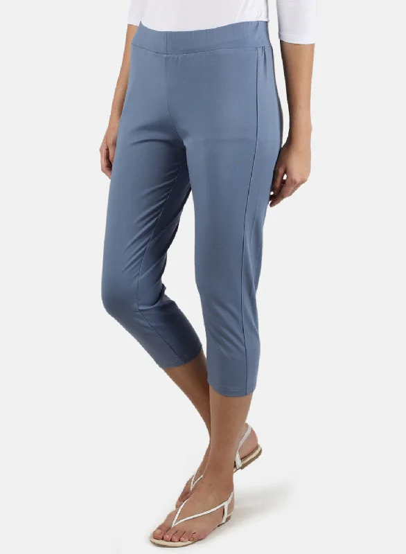 Women Grey Plain Capri