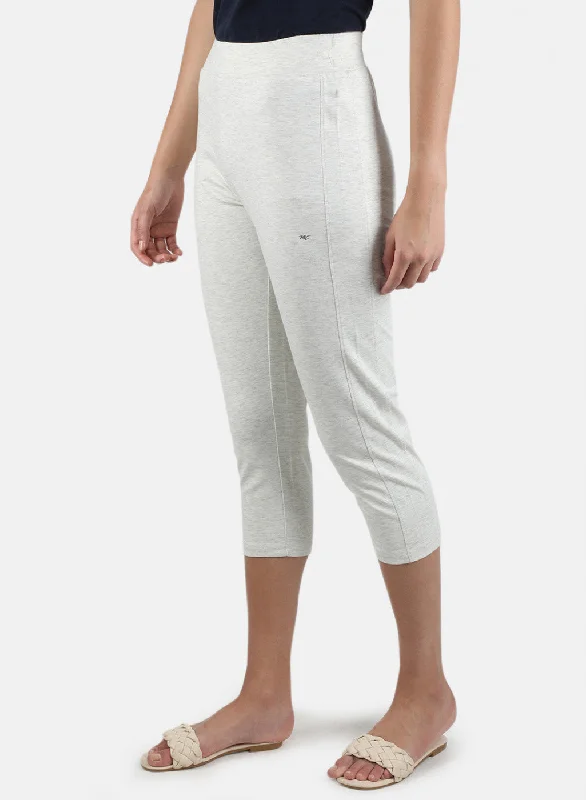 Women Grey Plain Capri