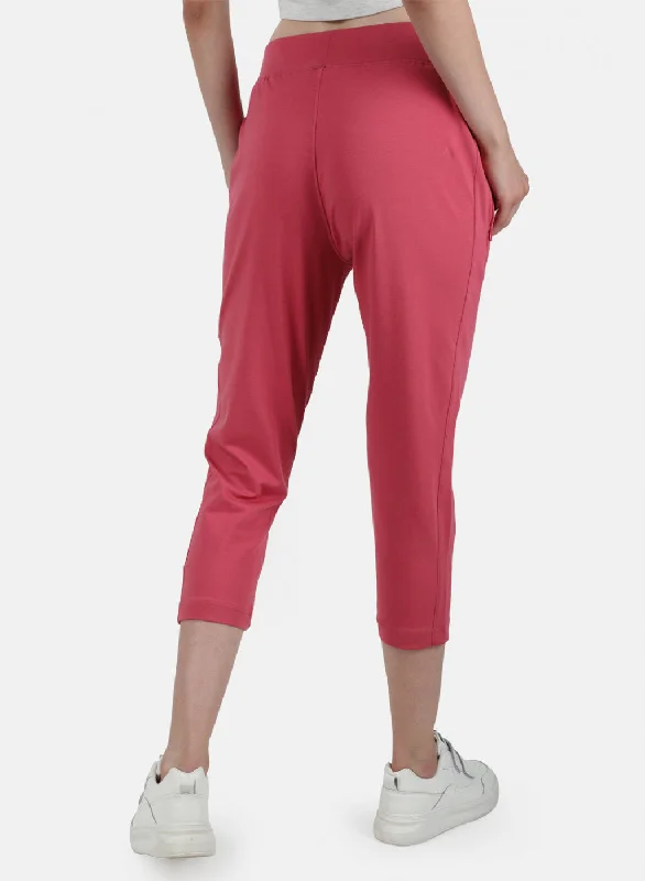 Womens Pink Regular Capri