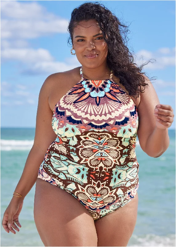 Hanky hem high-neck tankini - Summer Sands