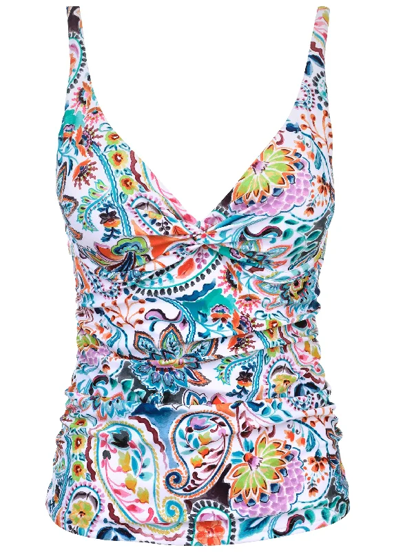 Twist underwire tankini top - Fiesta Floral