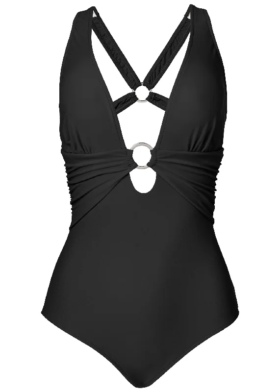 Criss Cross One Piece - Black Beauty