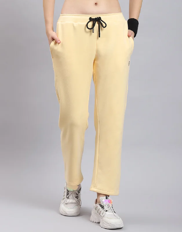 Women Beige Solid Regular Fit Lower