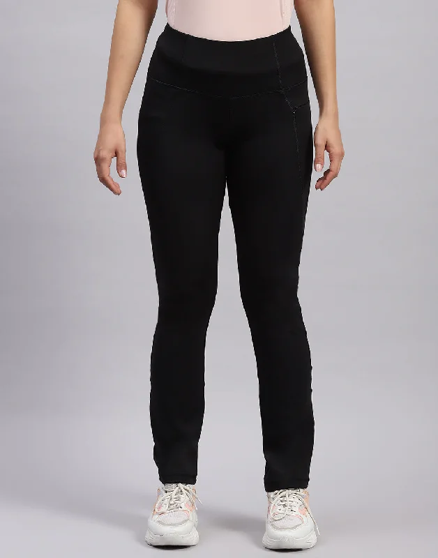 Women Black Solid Smart Fit Lower