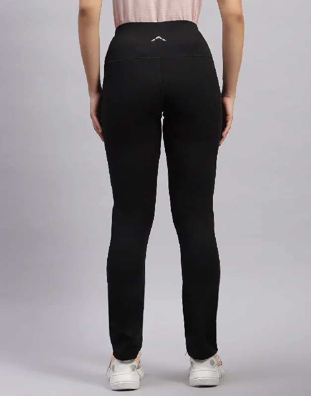 Women Black Solid Smart Fit Lower