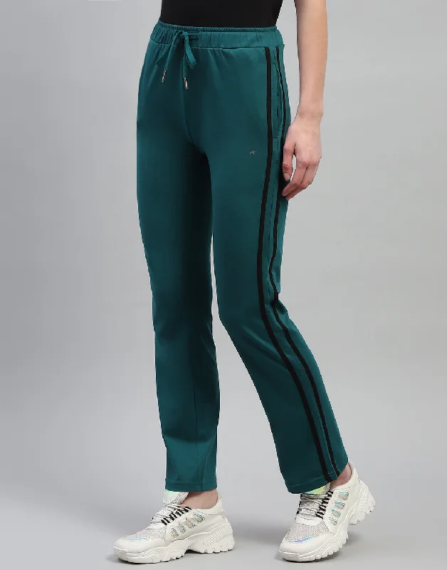 Women Green Solid Regular Fit Lower