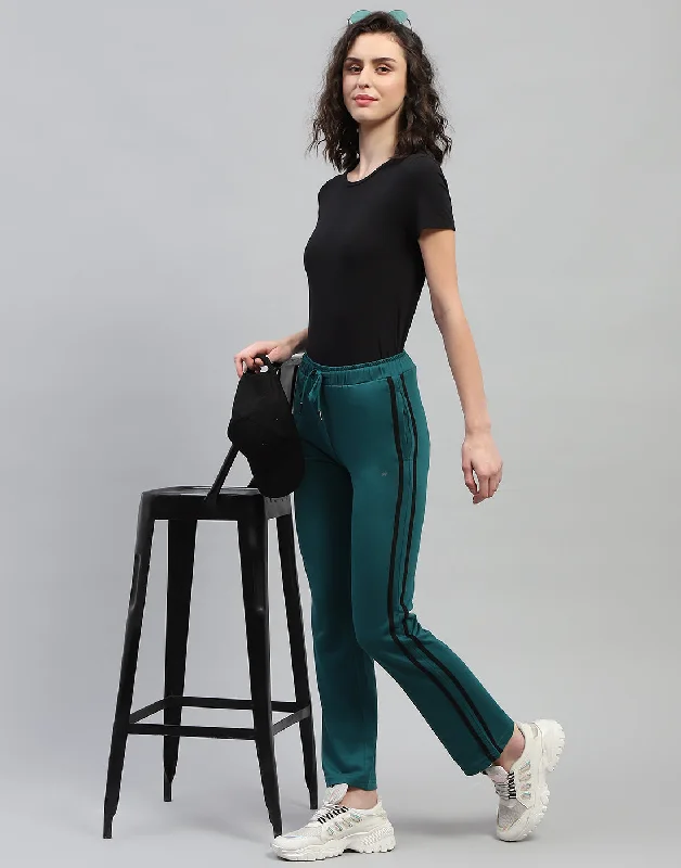 Women Green Solid Regular Fit Lower