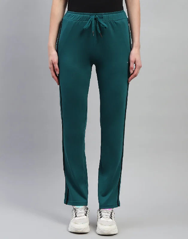 Women Green Solid Regular Fit Lower