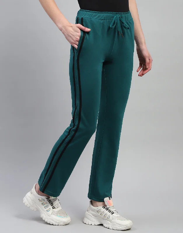 Women Green Solid Regular Fit Lower