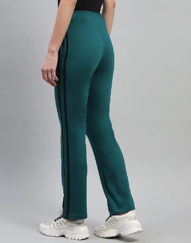 Women Green Solid Regular Fit Lower