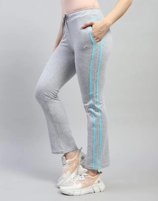 Women Grey Melange Solid Regular Fit Lower