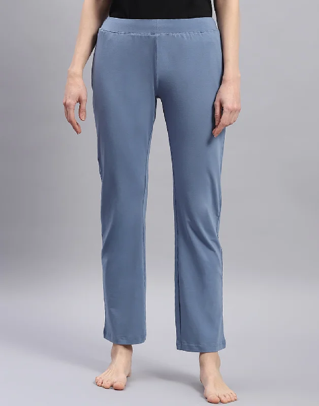 Women Grey Solid Regular Fit Lower