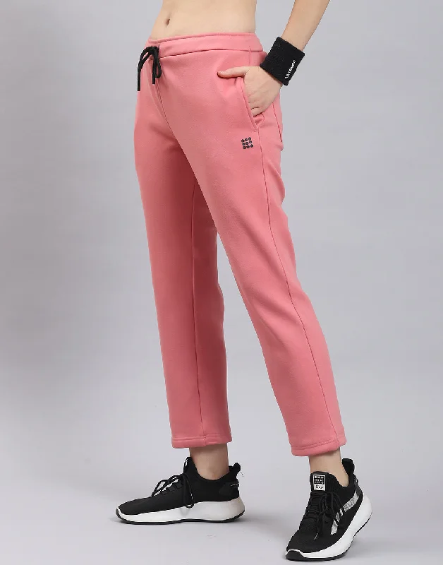 Women Pink Solid Regular Fit Lower