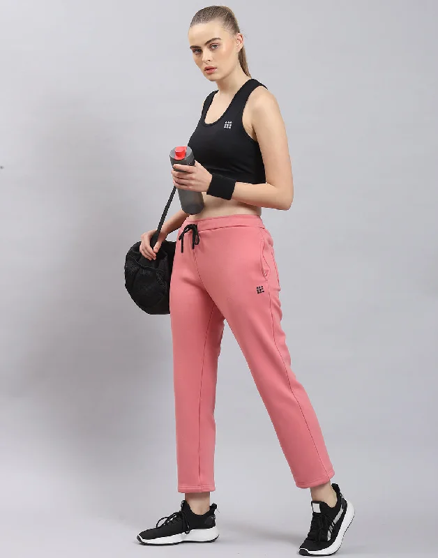 Women Pink Solid Regular Fit Lower