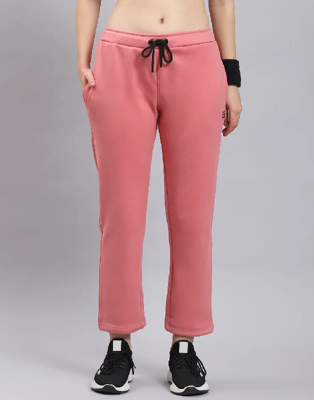 Women Pink Solid Regular Fit Lower