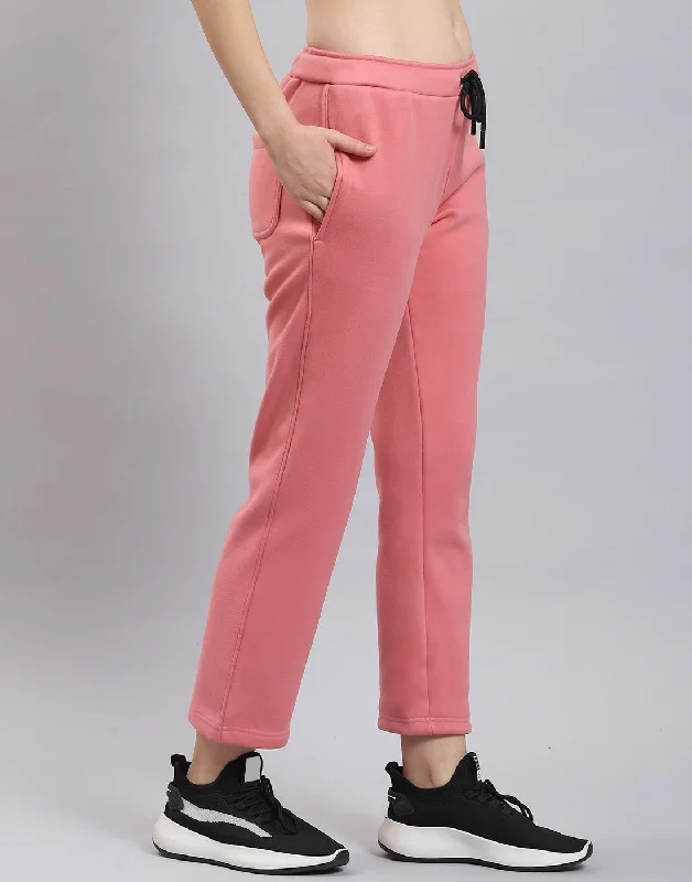 Women Pink Solid Regular Fit Lower