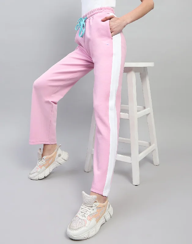 Women Pink Solid Regular Fit Lower