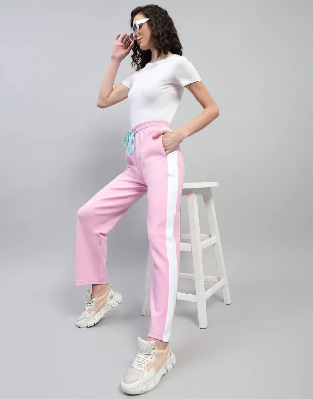 Women Pink Solid Regular Fit Lower