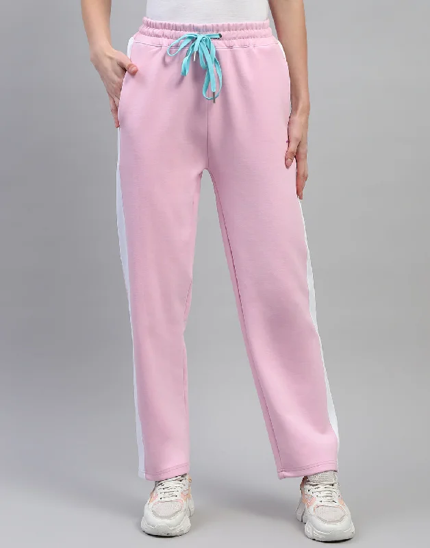 Women Pink Solid Regular Fit Lower