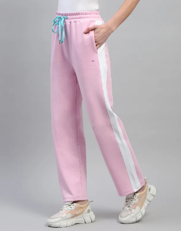 Women Pink Solid Regular Fit Lower