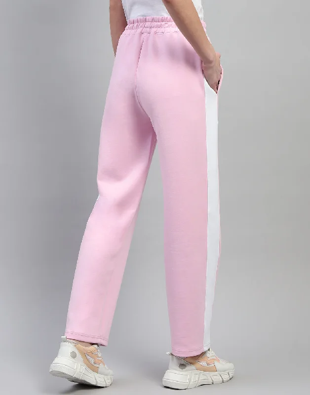 Women Pink Solid Regular Fit Lower