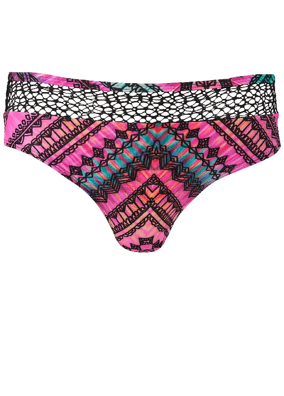 Crochet mid-rise bottom - Geometric Brights